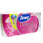 Туалетная бумага, Zewa (Зева) 8 шт Делюкс трехслойная роза розовая